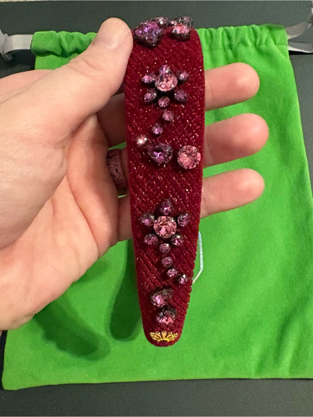 Lele Sadoughi Swarovski Alice Headband-Dark Rose